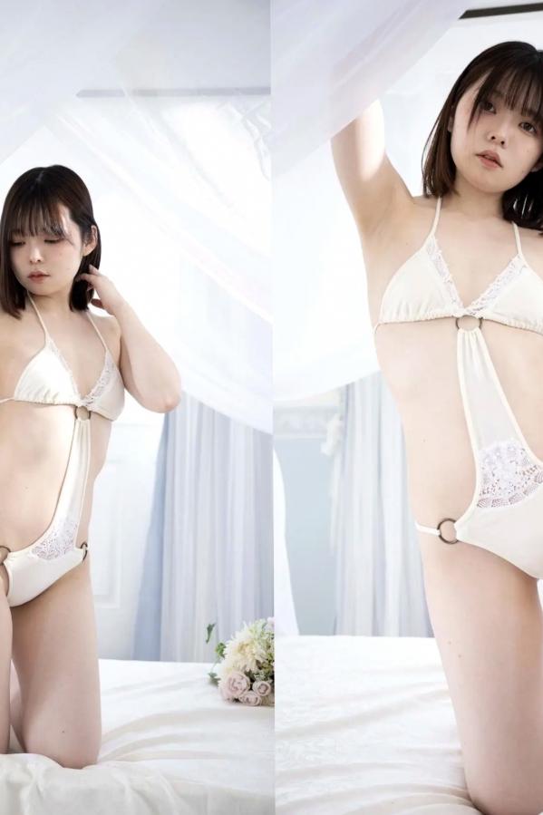   やなぎばころん - 桃の感触 日本清纯少女纯白比基尼家居私房写真第13张图片