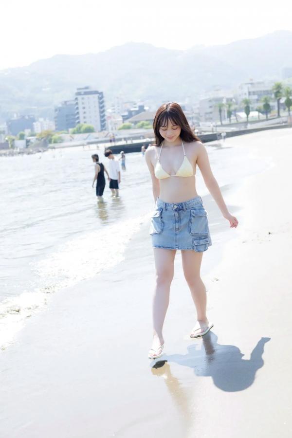   蓬莱舞《瑞々しい輝き》日本清纯美少女温泉沙滩比基尼写真第10张图片