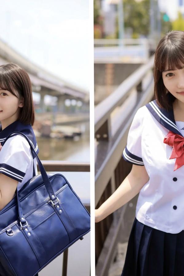  《弓乃りむ - 青春＃アオハル》日系水手校服写真 教室与户外湿身诱惑第5张图片