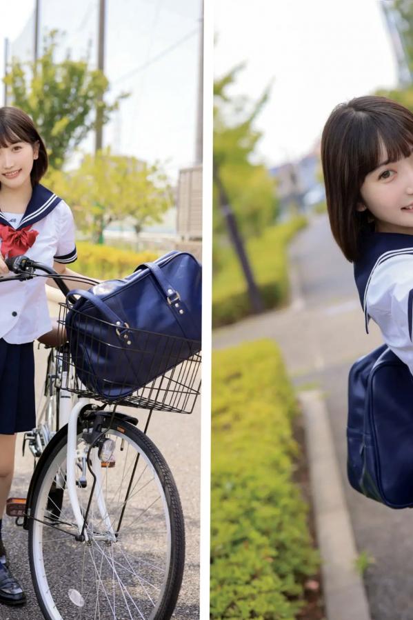   《弓乃りむ - 青春＃アオハル》日系水手校服写真 教室与户外湿身诱惑第7张图片