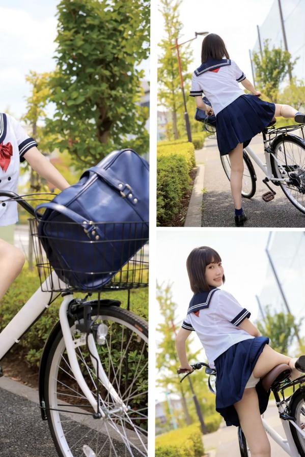   《弓乃りむ - 青春＃アオハル》日系水手校服写真 教室与户外湿身诱惑第8张图片