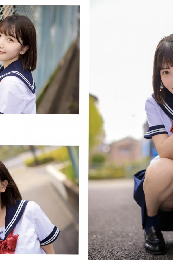   《弓乃りむ - 青春＃アオハル》日系水手校服写真 教室与户外湿身诱惑第12张图片