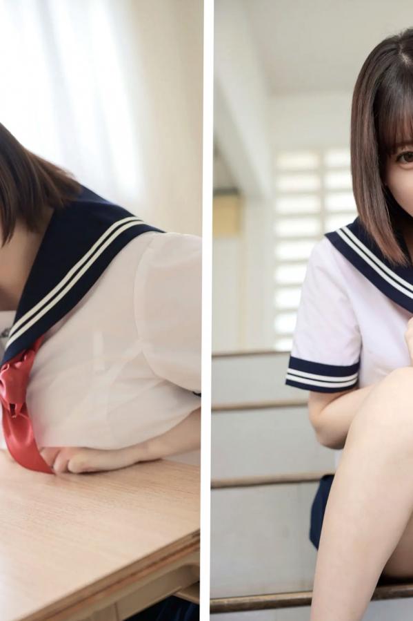   《弓乃りむ - 青春＃アオハル》日系水手校服写真 教室与户外湿身诱惑第15张图片