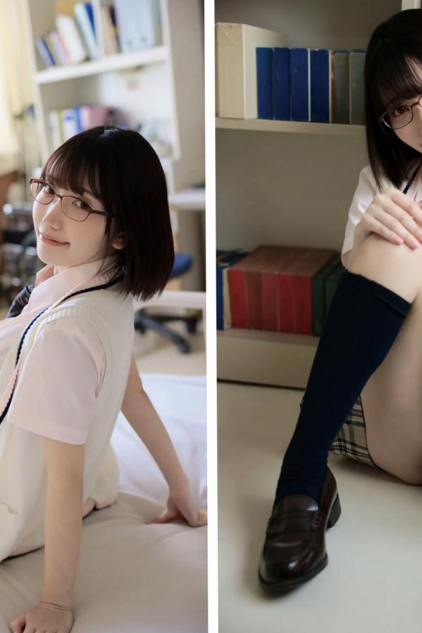   《弓乃りむ - 青春＃アオハル》日系水手校服写真 教室与户外湿身诱惑第23张图片