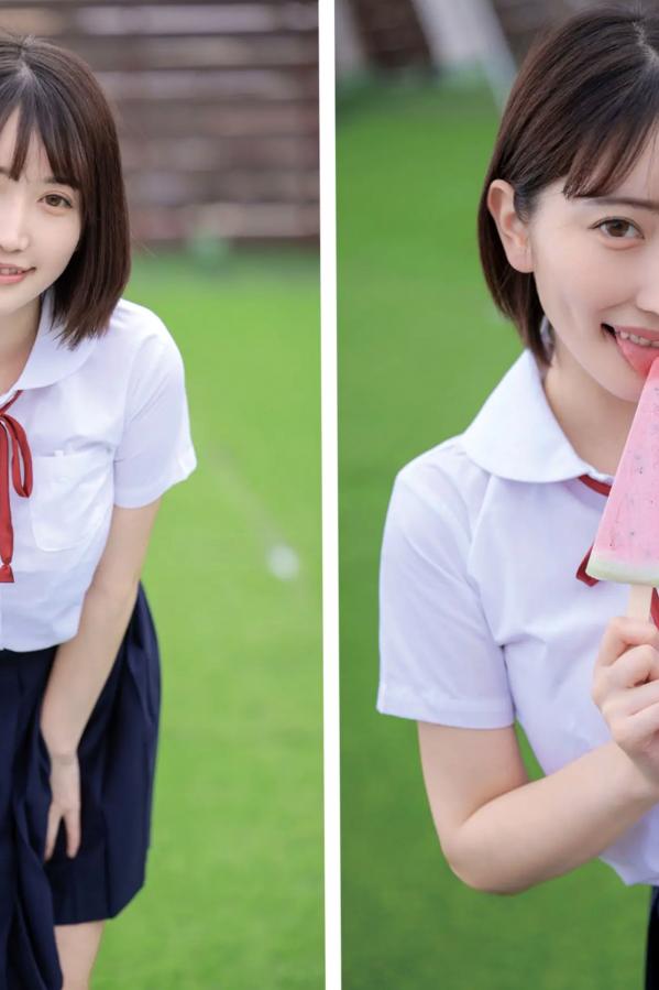  《弓乃りむ - 青春＃アオハル》日系水手校服写真 教室与户外湿身诱惑第27张图片