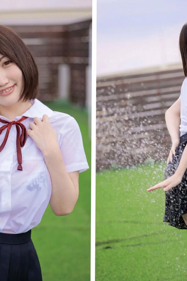   《弓乃りむ - 青春＃アオハル》日系水手校服写真 教室与户外湿身诱惑第29张图片