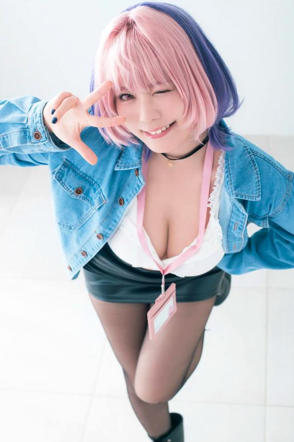   東雲うみ - のあ先輩“の”コスプレ：日本女神比基尼黑丝性感写真第2张图片