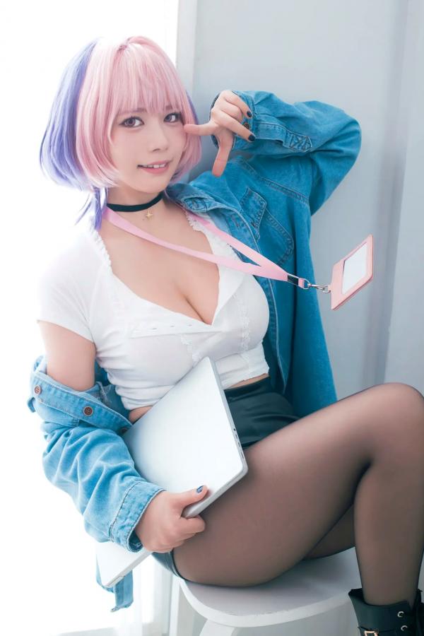   東雲うみ - のあ先輩“の”コスプレ：日本女神比基尼黑丝性感写真第5张图片