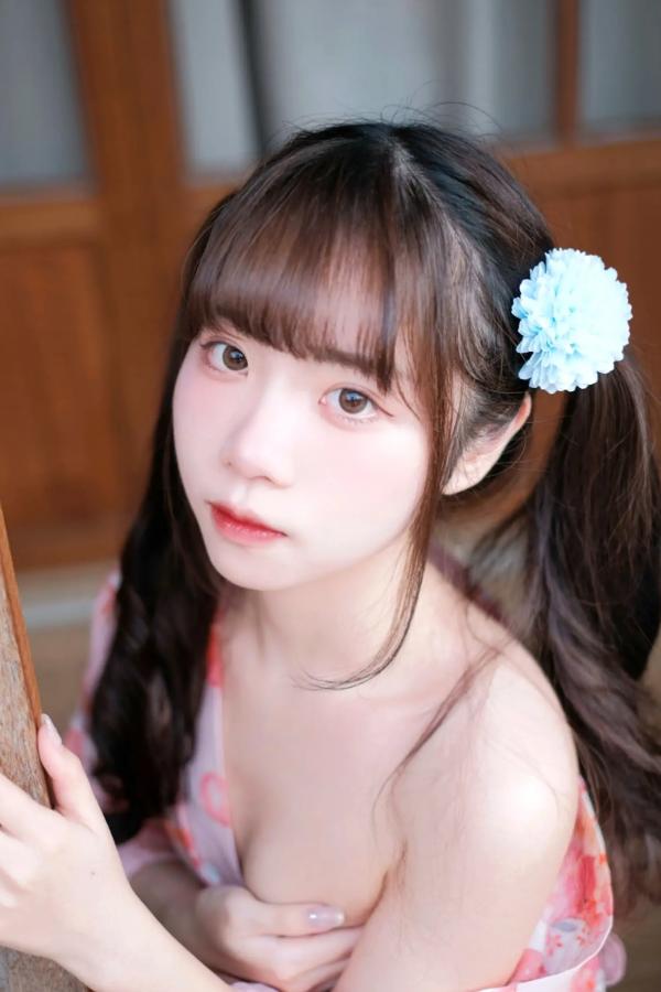   可可小白兔 夏日浴衣 纯欲粉嫩少女 日系和服私房写真第12张图片