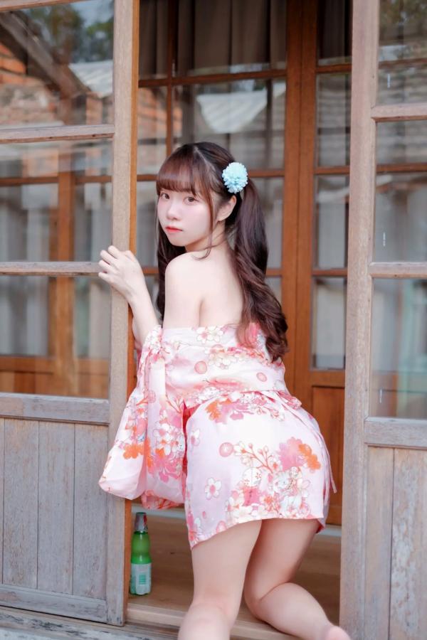   可可小白兔 夏日浴衣 纯欲粉嫩少女 日系和服私房写真第16张图片