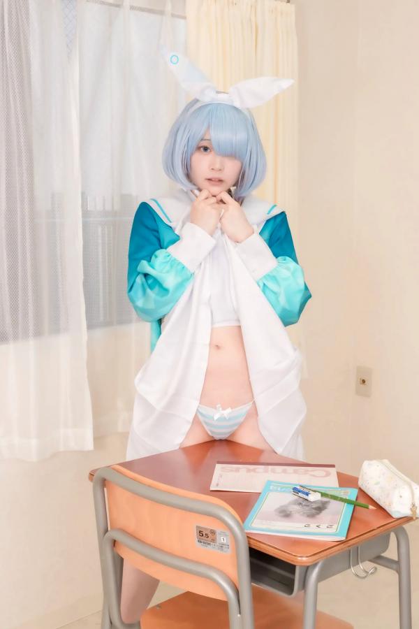   [Cosplay] Salt Melon 塩めろん。- アロナちゃんと秘密の放課後 蔚蓝档案阿罗娜保健室校服性感写真第4张图片