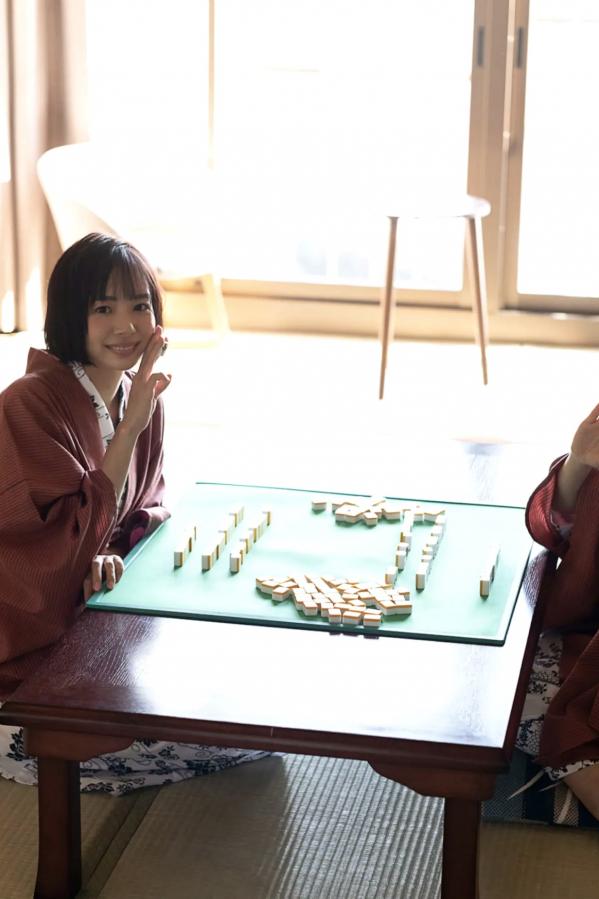   高宮まり x 岡田紗佳 - 牌 X 牌 温泉榻榻米性感内衣写真第5张图片