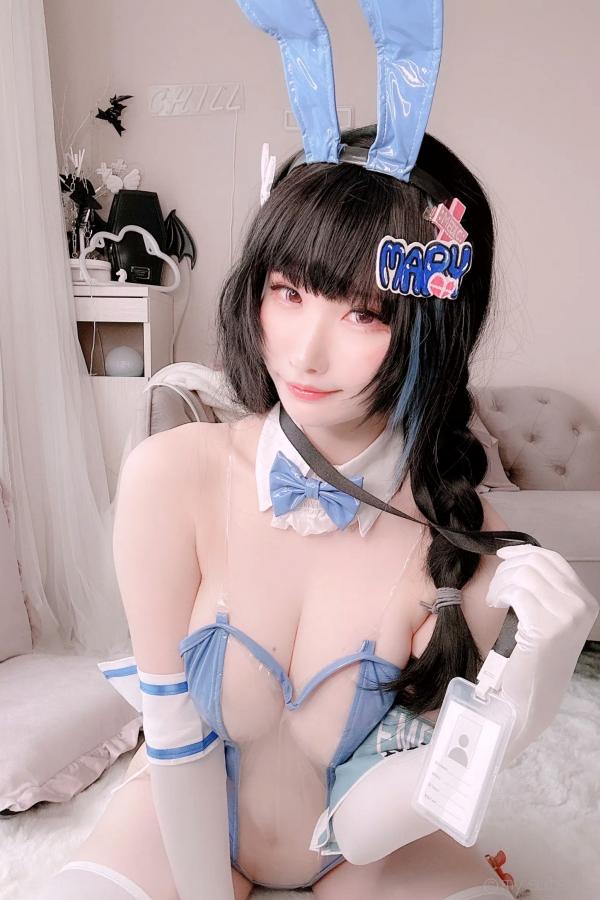   [Cosplay][my suite] Atsuki あつき - Mary Bunny!! 蓝白兔女郎性感私房写真第49张图片