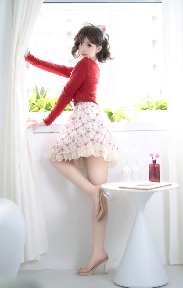    Bangni邦尼 - 限定女友 居家萌系猫耳碎花裙清纯私房美腿写真第2张图片