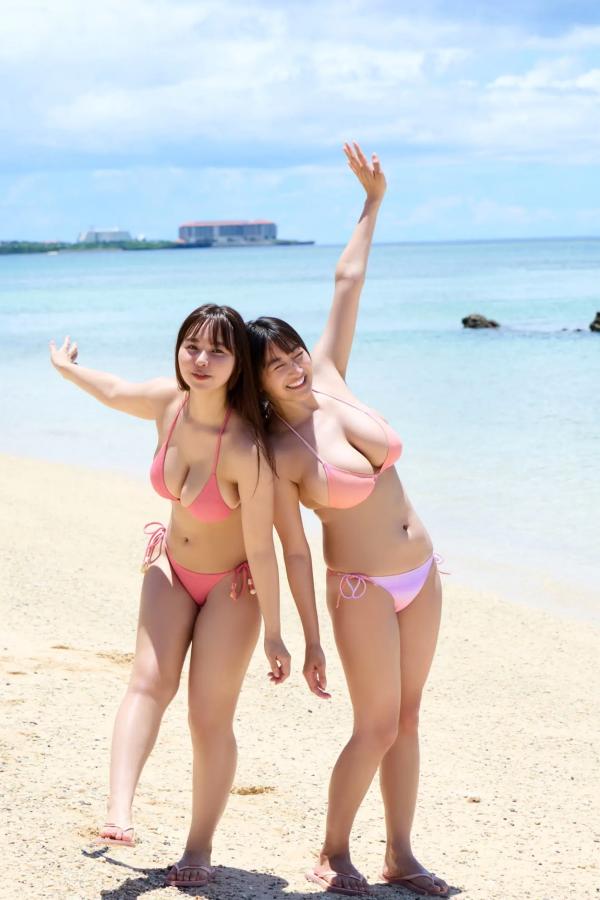   本郷柚巴 榎原依那 溝端葵 髙野真央 - 奇跡のコラボ！！日系性感比基尼泳池沙滩写真第15张图片