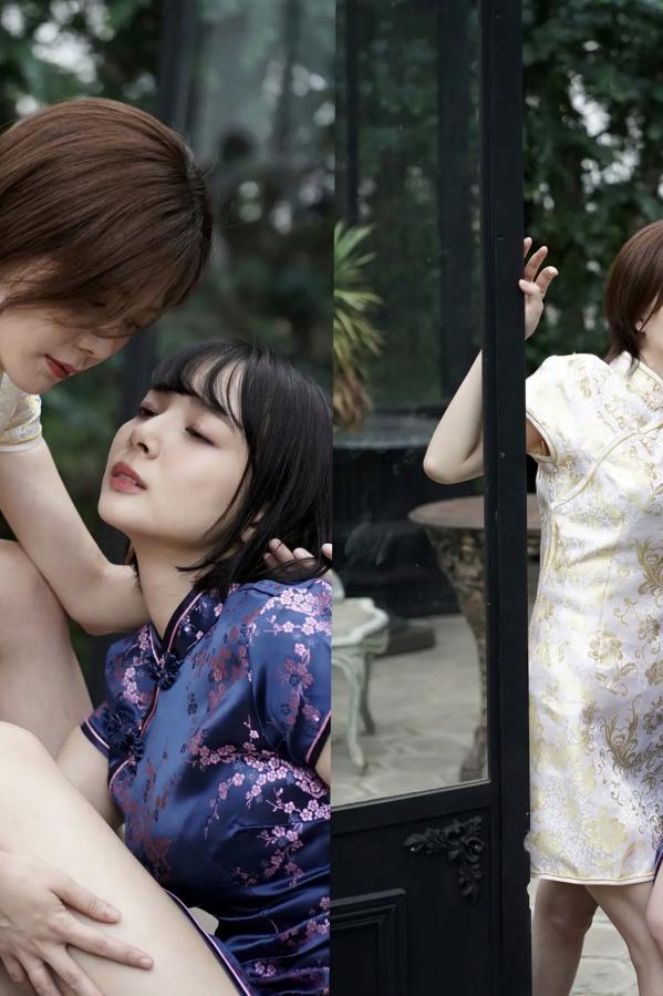    高宮まり x 岡田紗佳 - 牌 x 牌 Ⅱ：性感内衣与黑丝皮衣诱惑写真第3张图片