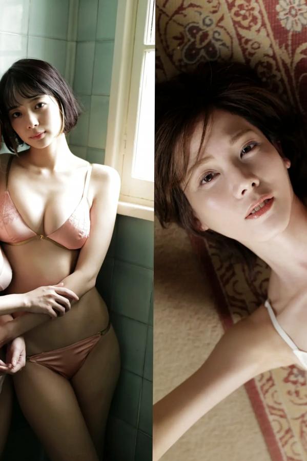    高宮まり x 岡田紗佳 - 牌 x 牌 Ⅱ：性感内衣与黑丝皮衣诱惑写真第18张图片