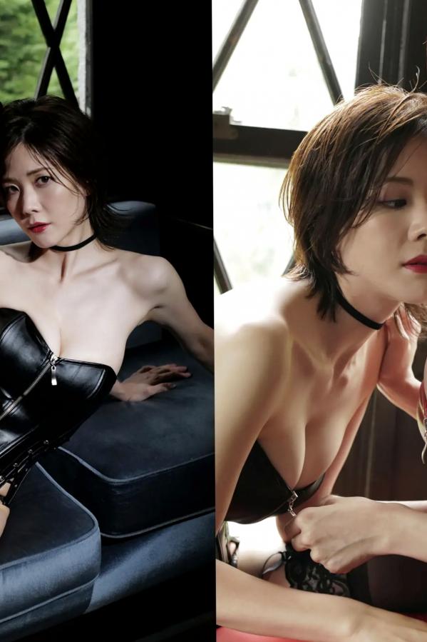    高宮まり x 岡田紗佳 - 牌 x 牌 Ⅱ：性感内衣与黑丝皮衣诱惑写真第43张图片