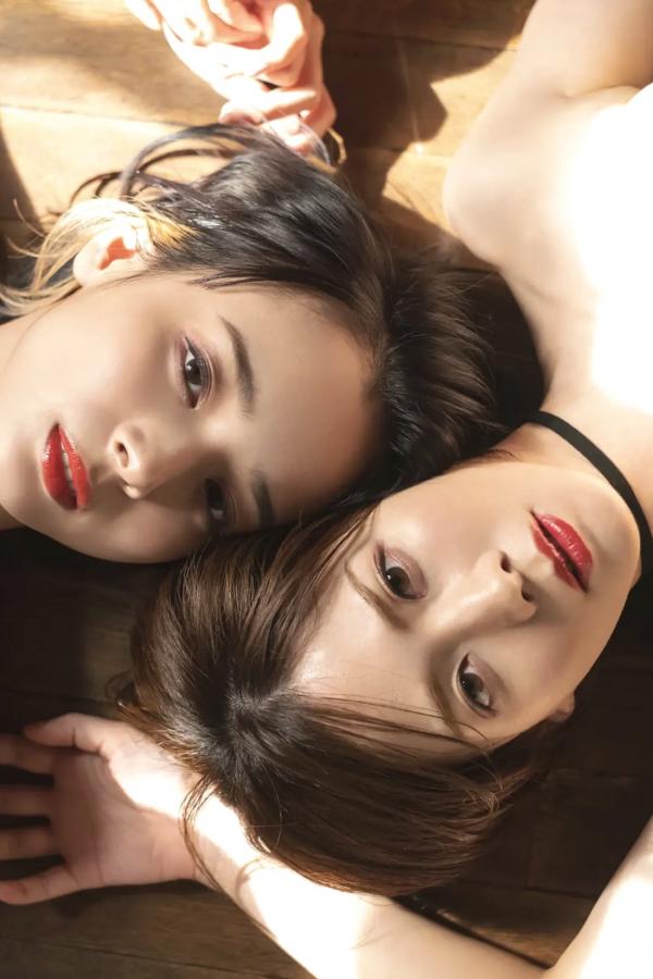    高宮まり x 岡田紗佳《牌 x 牌 more》温泉和服与性感内衣私房写真第12张图片