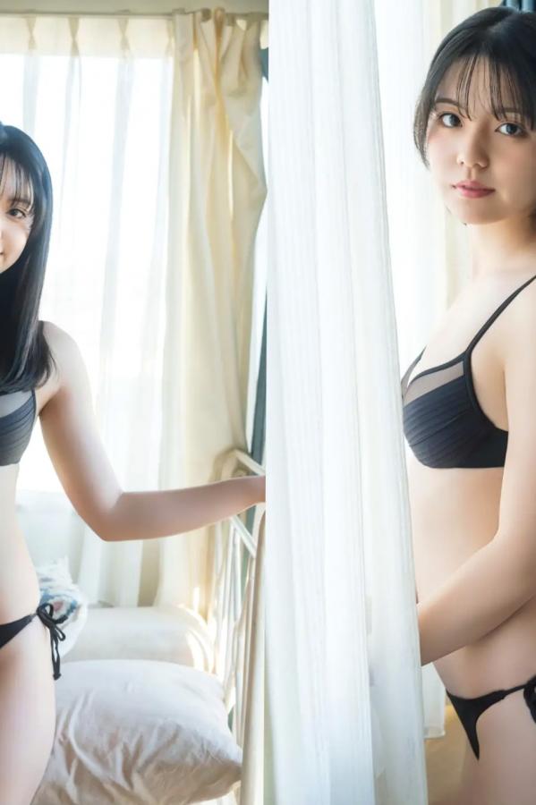   松島かのん - チラリと魅せるオトナなかのん 日系家居黑色比基尼性感私房写真第2张图片