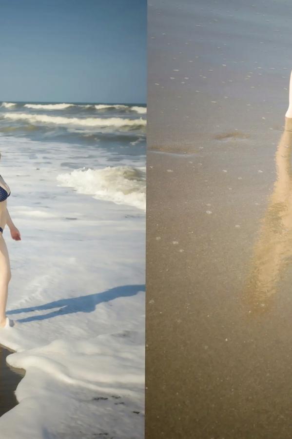   朝倉ここな - COCONANA 日系清纯JK制服与海滩比基尼户外写真第6张图片
