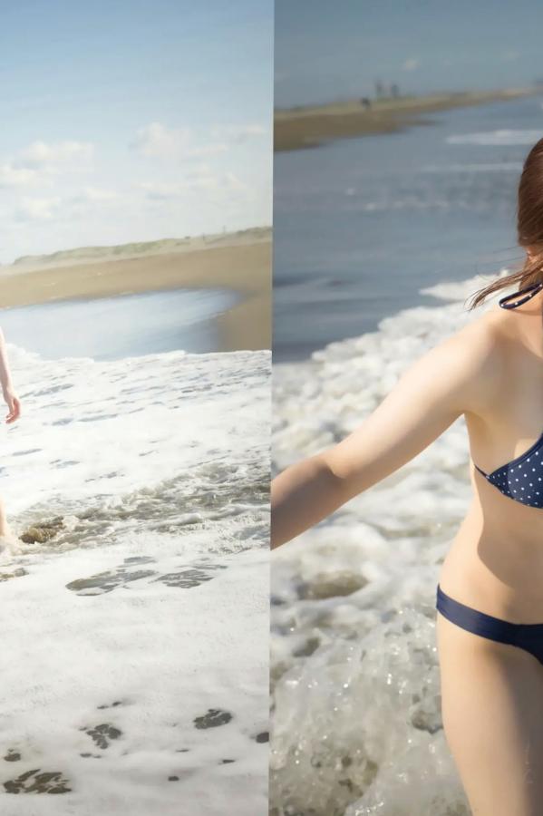   朝倉ここな - COCONANA 日系清纯JK制服与海滩比基尼户外写真第7张图片