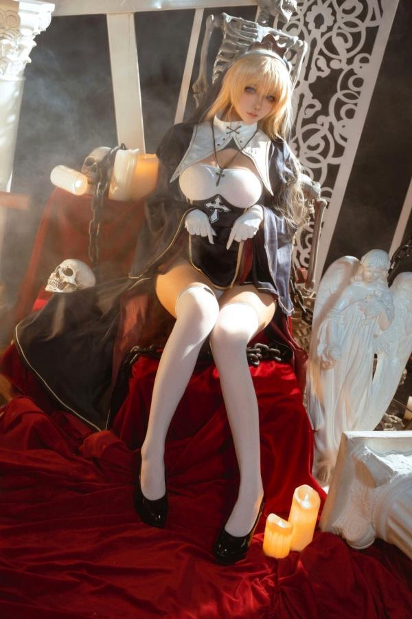   Seya-狮砸 - 性感哥特修女角色扮演暗黑风美腿诱惑写真第2张图片