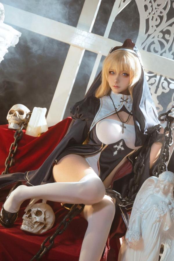   Seya-狮砸 - 性感哥特修女角色扮演暗黑风美腿诱惑写真第4张图片