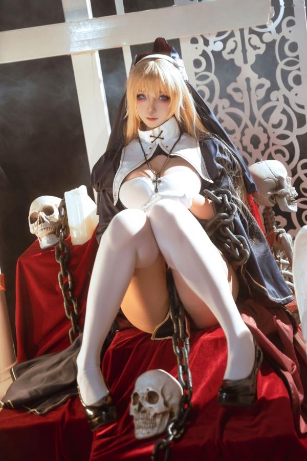   Seya-狮砸 - 性感哥特修女角色扮演暗黑风美腿诱惑写真第11张图片