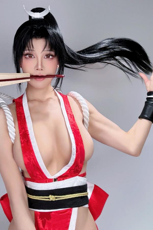  水淼aqua - 不知火舞自摄 经典Cosplay性感写真第4张图片
