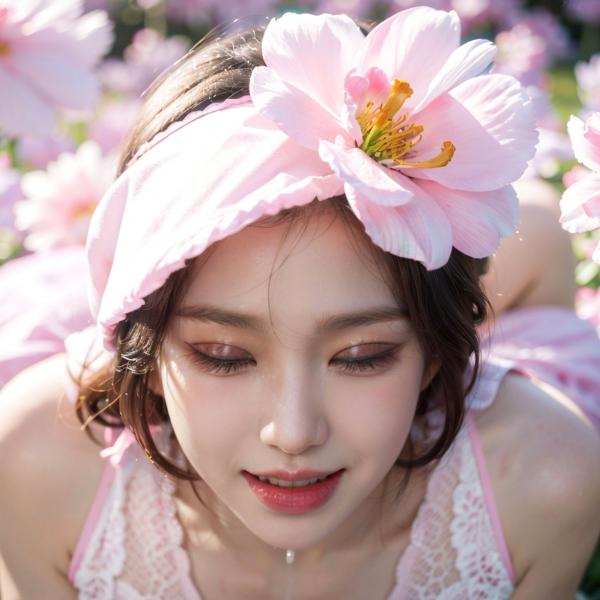    AI美女-拟实-玫瑰园户外花海大尺度性感诱惑写真第12张图片