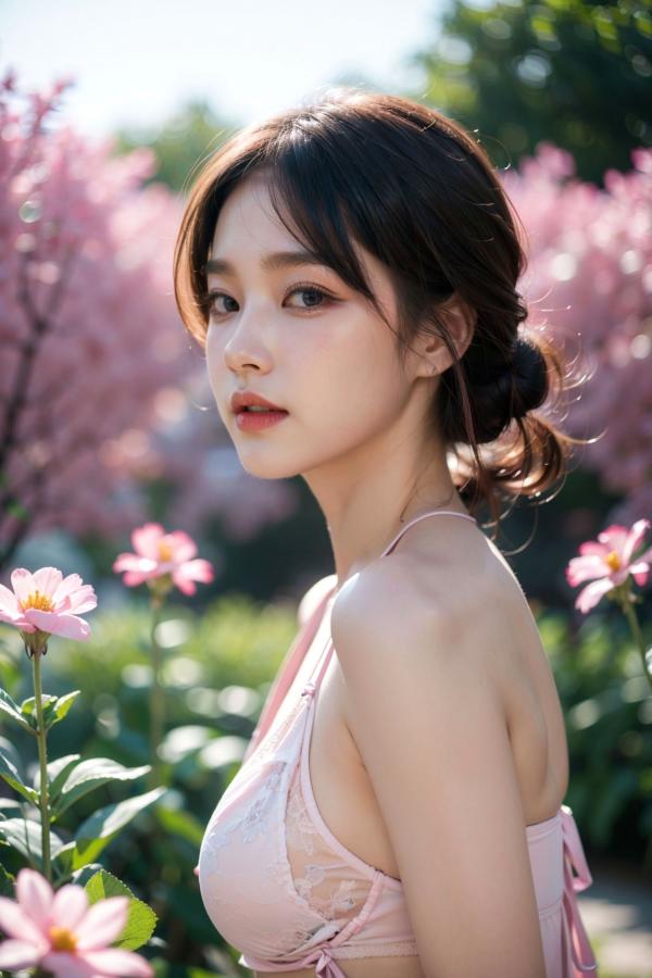    AI美女-拟实-玫瑰园户外花海大尺度性感诱惑写真第21张图片