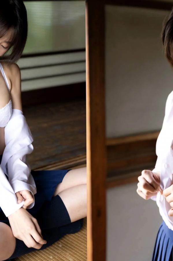   真中つぐ - Eureka [26P] 日系校服制服与红色比基尼和服私房写真第5张图片