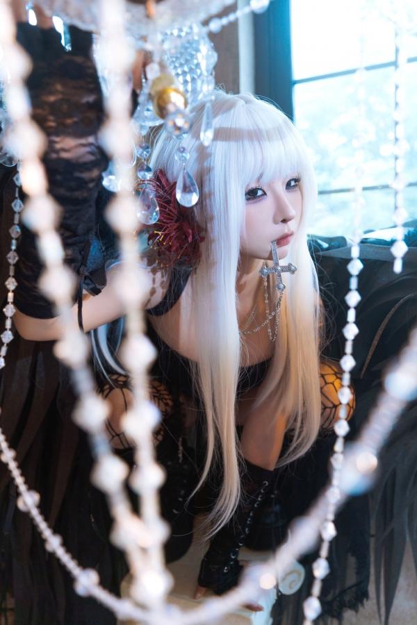   蠢沫沫-黑天鹅 暗黑哥特风羽翼电吉他魅惑角色扮演写真第44张图片