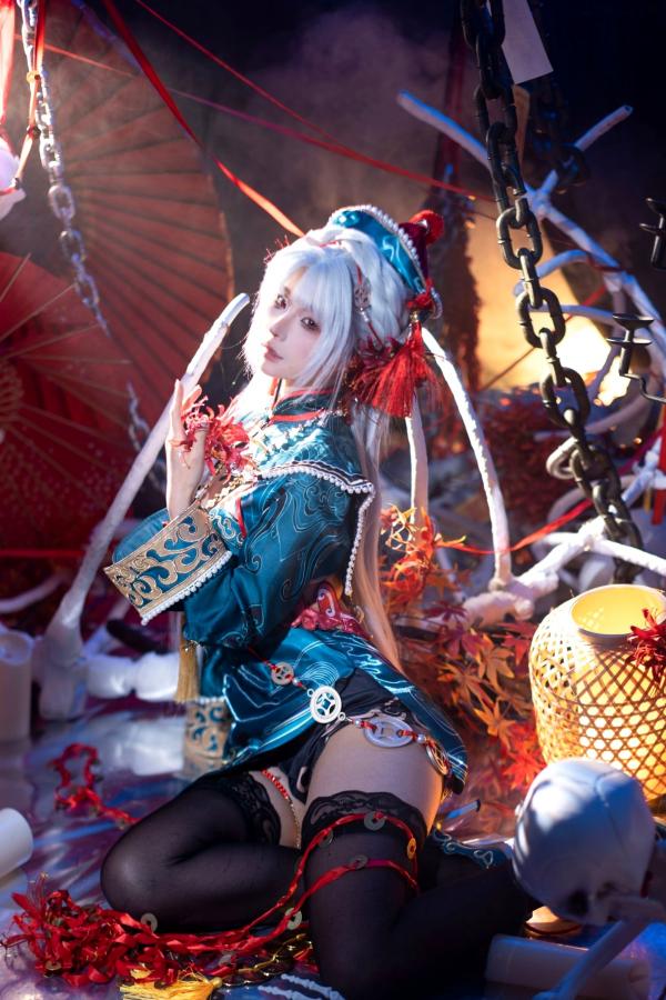 蠢沫沫  蠢沫沫-8月写真合集-4：暗黑国风僵尸娘COS与黑丝美腿性感写真第5张图片