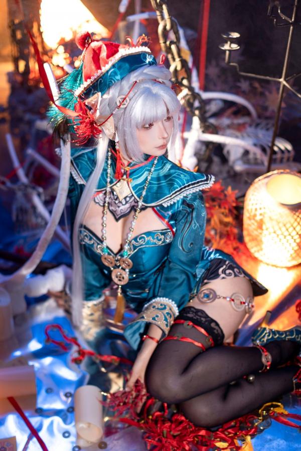 蠢沫沫  蠢沫沫-8月写真合集-4：暗黑国风僵尸娘COS与黑丝美腿性感写真第6张图片