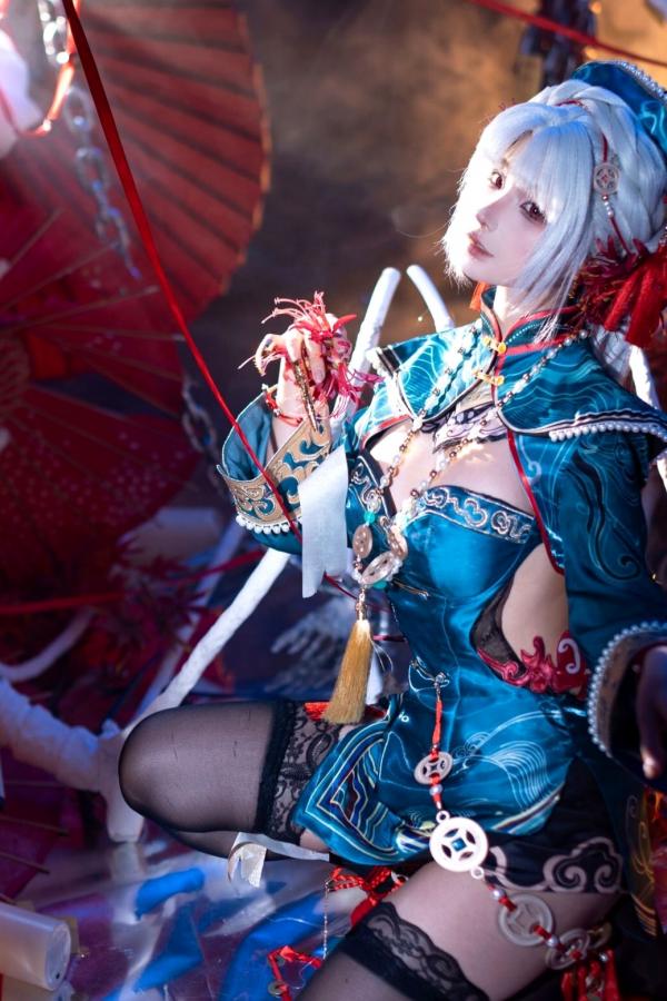 蠢沫沫  蠢沫沫-8月写真合集-4：暗黑国风僵尸娘COS与黑丝美腿性感写真第7张图片