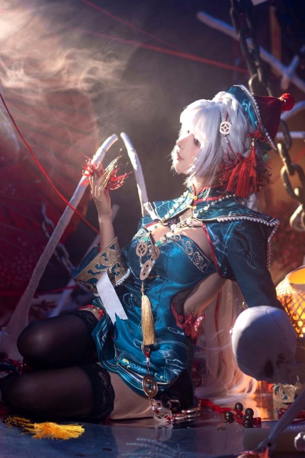 蠢沫沫  蠢沫沫-8月写真合集-4：暗黑国风僵尸娘COS与黑丝美腿性感写真第9张图片