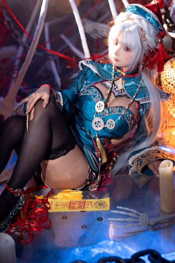 蠢沫沫  蠢沫沫-8月写真合集-4：暗黑国风僵尸娘COS与黑丝美腿性感写真第12张图片