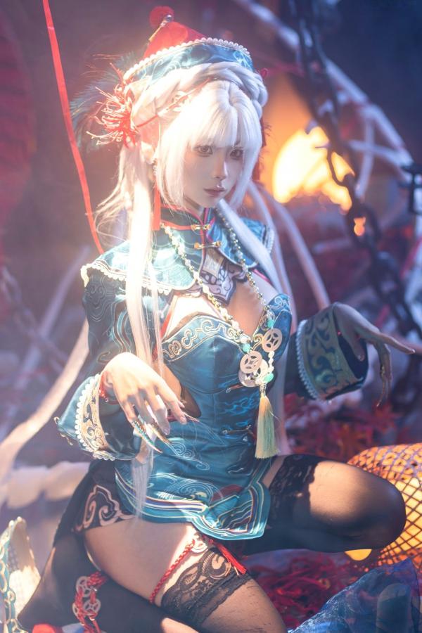 蠢沫沫  蠢沫沫-8月写真合集-4：暗黑国风僵尸娘COS与黑丝美腿性感写真第16张图片