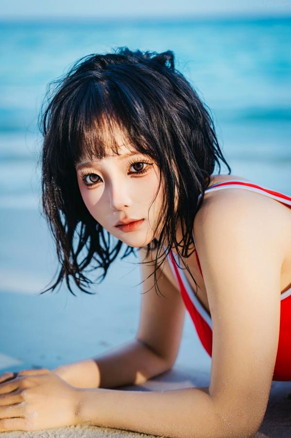 蠢沫沫  蠢沫沫2025年12月自拍 海边沙滩泳衣与性感内衣私房写真第34张图片