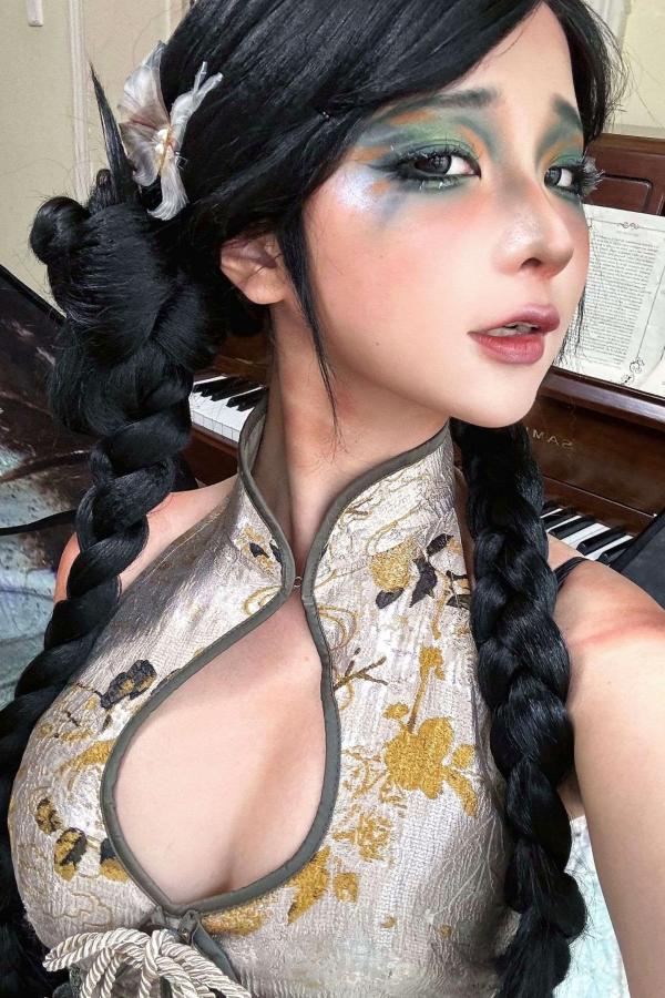 蠢沫沫  蠢沫沫-《枯叶蝶》国风奇幻性感旗袍角色扮演写真第85张图片