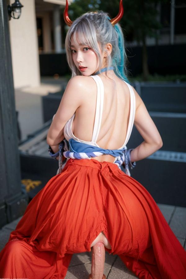   AI美女-拟实-海贼王-大和Cos 户外性感大尺度角色扮演写真第12张图片