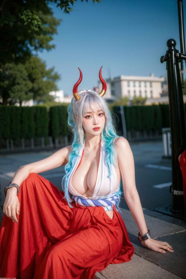   AI美女-拟实-海贼王-大和Cos 户外性感大尺度角色扮演写真第57张图片