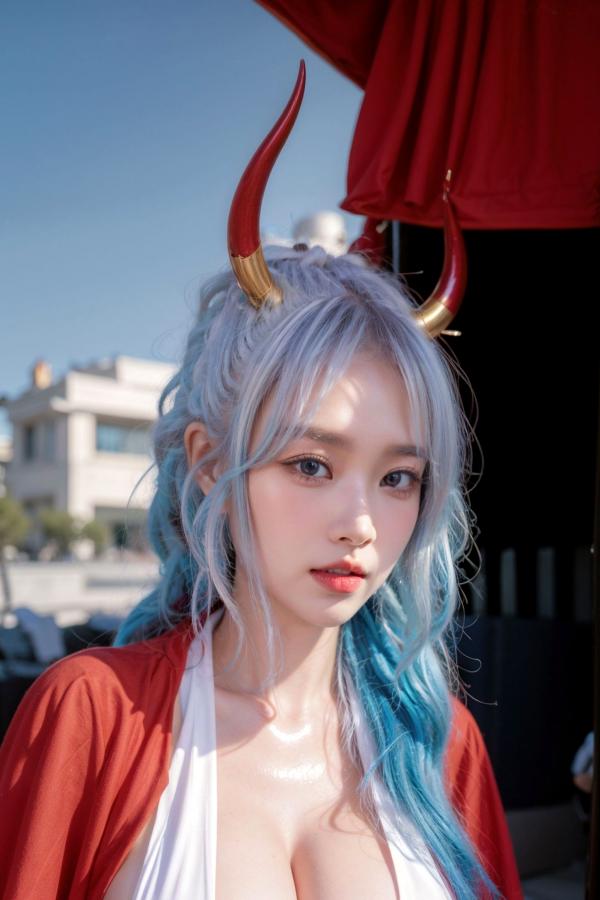   AI美女-拟实-海贼王-大和Cos 户外性感大尺度角色扮演写真第67张图片