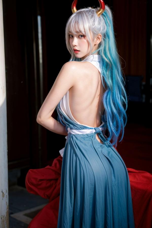   AI美女-拟实-海贼王-大和Cos 户外性感大尺度角色扮演写真第68张图片