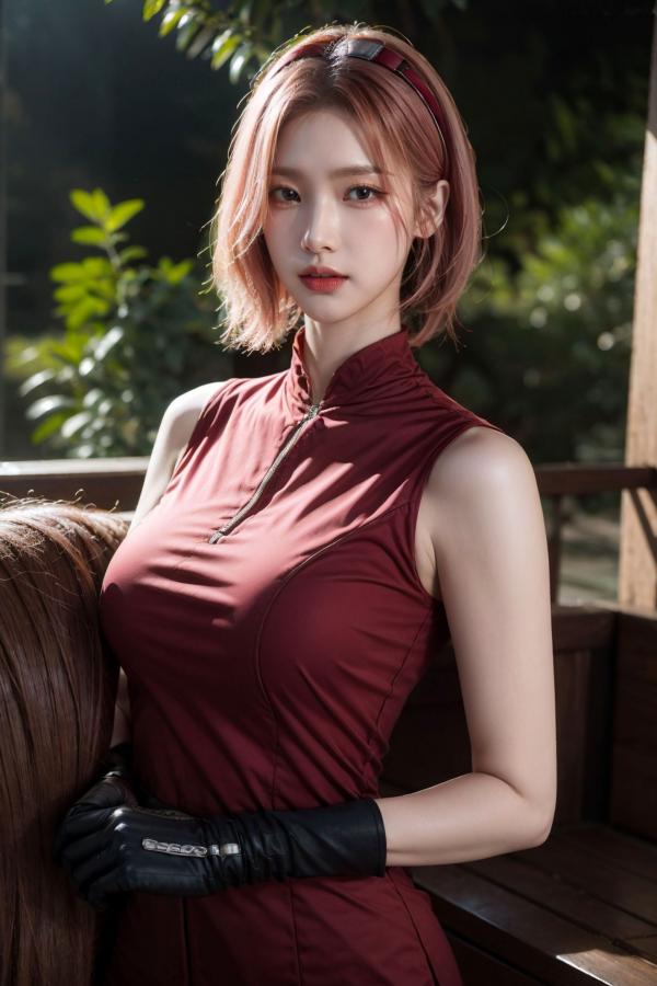    AI美女-拟实-酒红色情趣旗袍 大尺度无圣光诱惑写真第3张图片