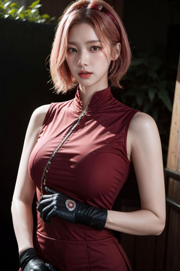    AI美女-拟实-酒红色情趣旗袍 大尺度无圣光诱惑写真第8张图片