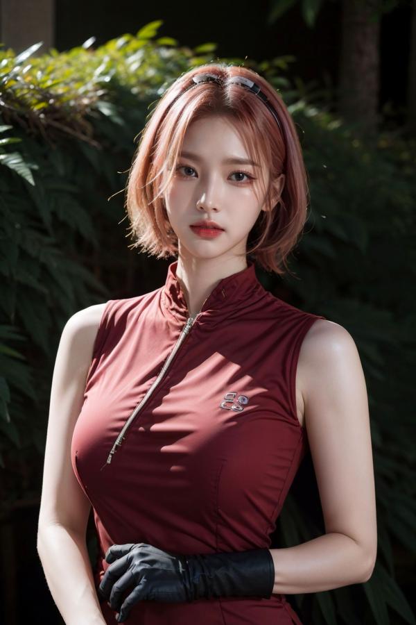    AI美女-拟实-酒红色情趣旗袍 大尺度无圣光诱惑写真第9张图片