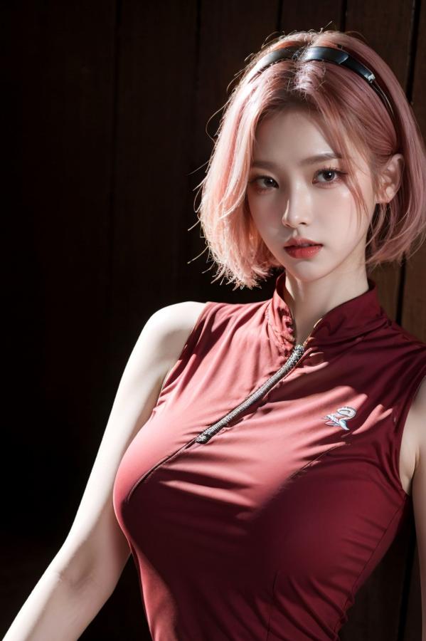    AI美女-拟实-酒红色情趣旗袍 大尺度无圣光诱惑写真第10张图片